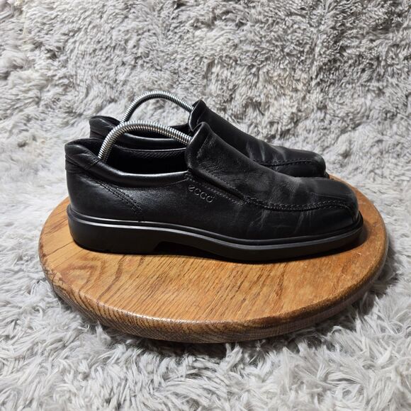 ECCO Men Size US 8.5-9 EU 42 New Jersey Leather Loafers Black Walking Dress Shoe - Picture 2 of 10